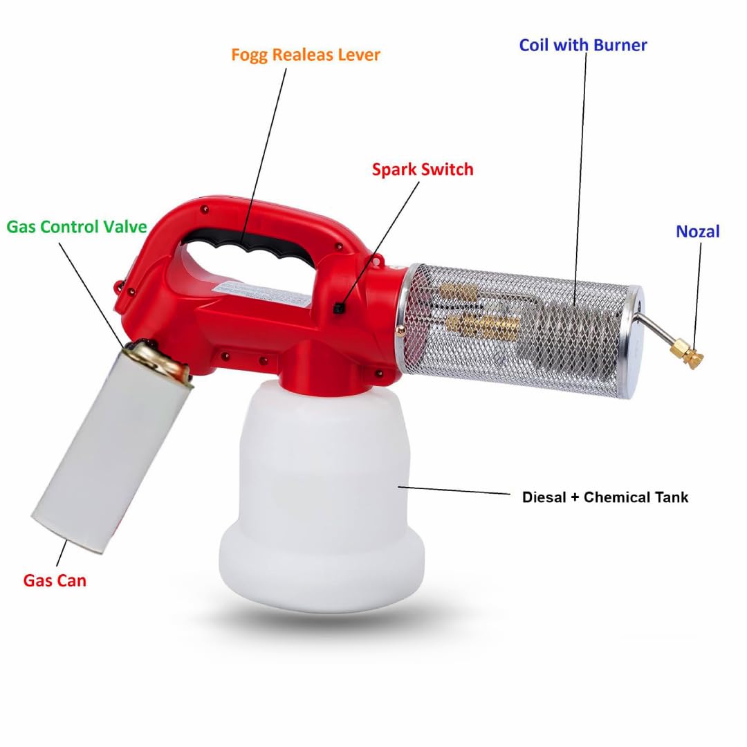 RajAgro KB-200 Fogging Machine | Diesel Fogger Machine for Pest Control, 2.8L chemical tank