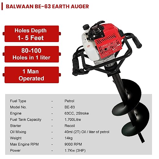 Balwaan 63cc Earth Auger with 12 inch Bit | BE-63