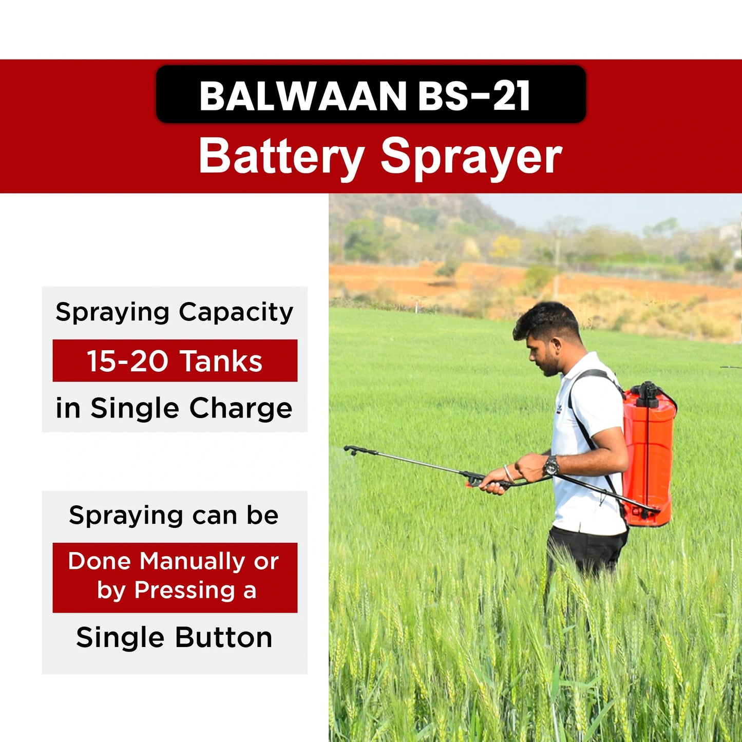 Balwaan 2in1 Single Motor Battery Sprayer | 12x8 | BS-21
