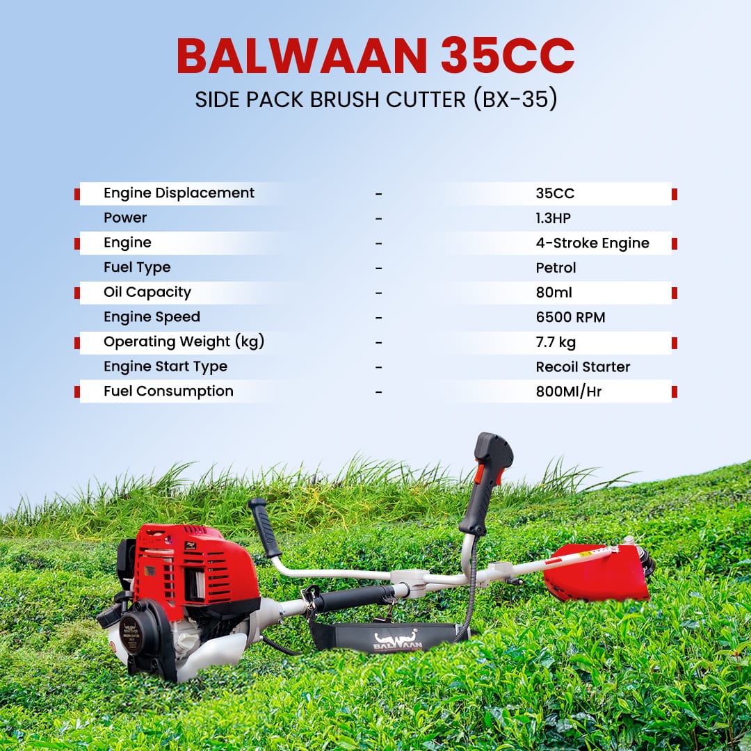 Balwaan 35cc Sidepack Brush Cutter 4 Stroke